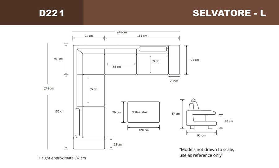 Selvatore -  L- Leather Sofa Lounge Set